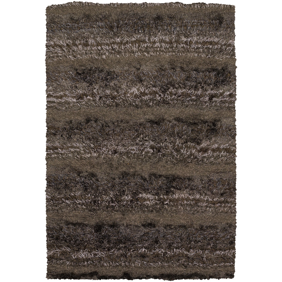 Handwoven Mixed Brown Mandara Shag Rug (5 X 76)