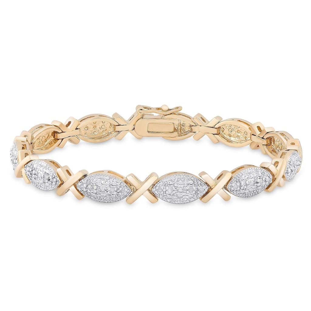 Finesque Gold Overlay 1/4 ct TW Diamond Bracelet