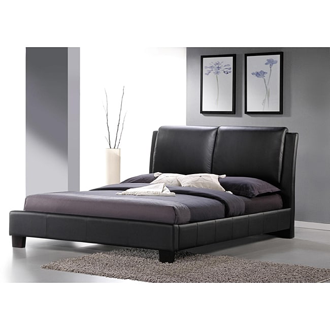 Baxton Studio Sabrina Black Upholstered Queen Size Platform Bed Black Size Queen