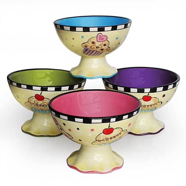 American Atelier Confections Pedestal Bowls, Set 4