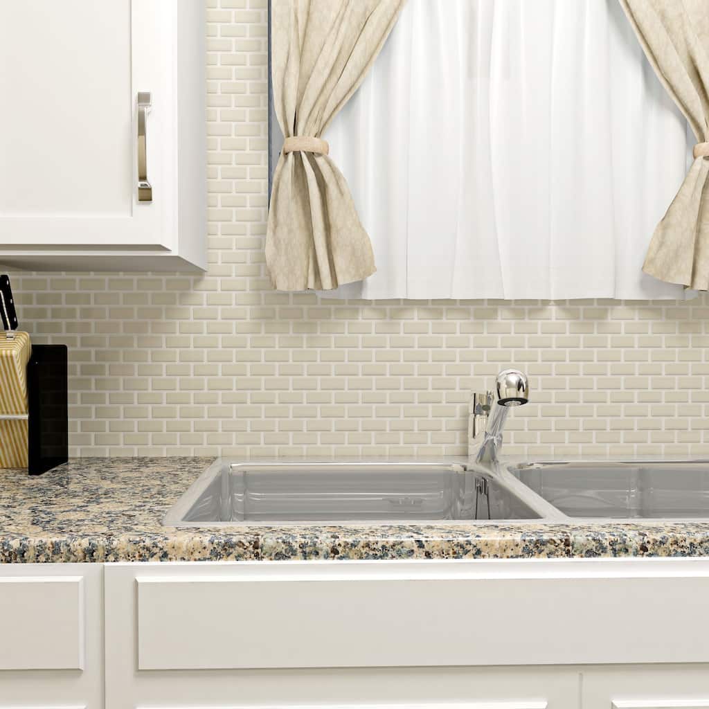 Merola Tile Victorian Subway 1x2-in Matte Biscuit Porcelain Mosaic Tile (Pack of 10)