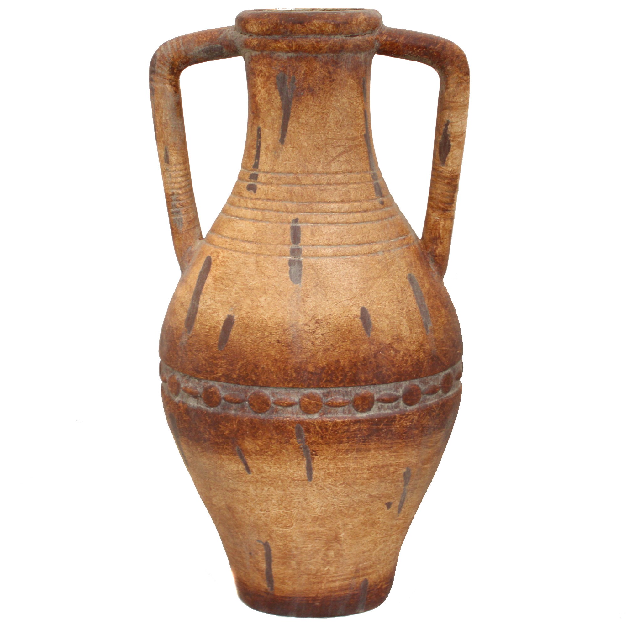 Porto Fino Distress Terra Cotta Tall Ceramic Vase (Terra Cotta *Materials Ceramic*Pattern N/A Decorative/FunctionalDecorative*Holds Water N ??? Ideal for Foleage*Dimensions 24 H x 7 W x 12 L * )