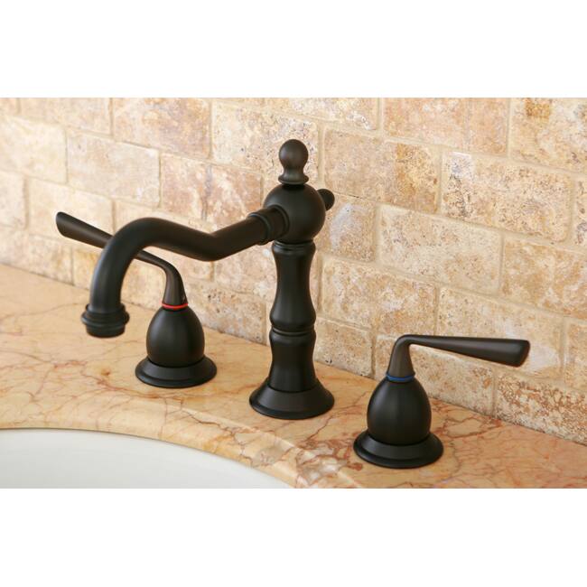 Widespread Oil Rubbed Bronze Bathroom Three-Hole Mount Faucet