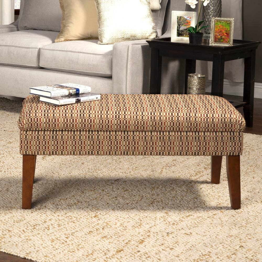 HomePop Decorative Geometric Multicolor Storage Bench