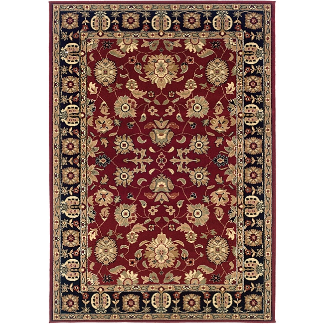 Red/black Traditional Oriental Rug (79 X 99)