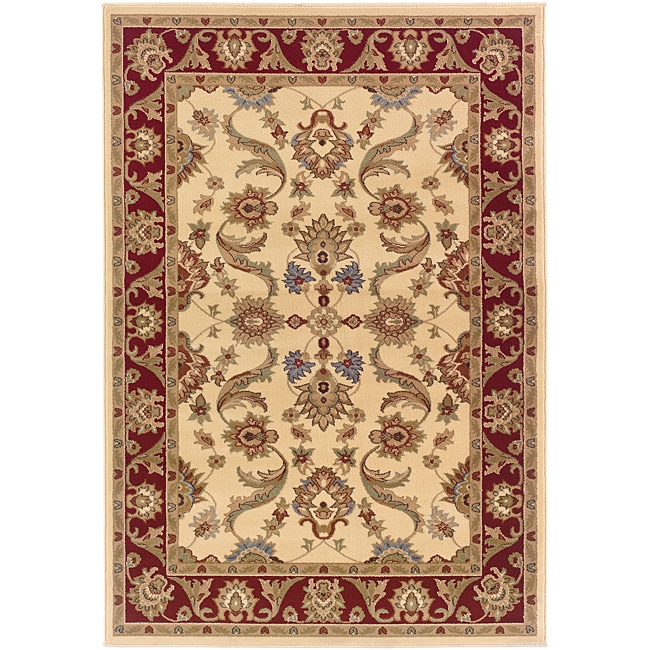 Cream/red Oriental Rug (79 X 99)