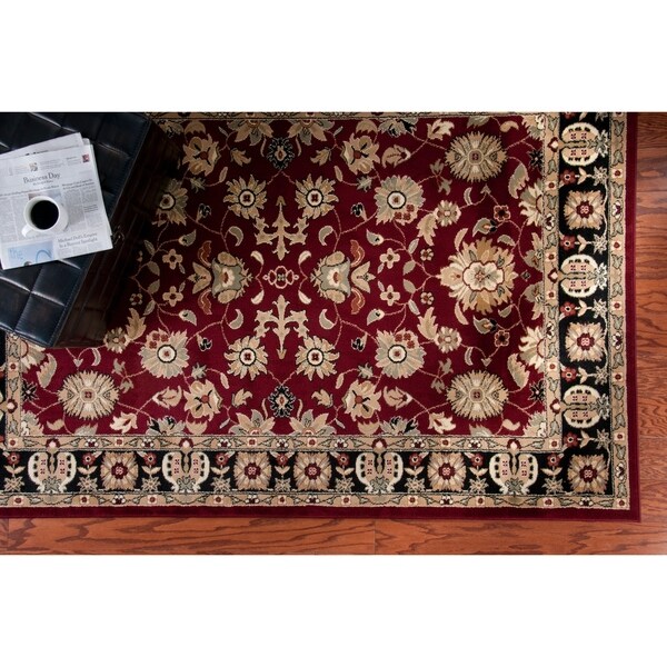 LR Home Adana Red / Black Oriental Rug ( 5'3 x 7'5 ) - 5'3 x 7'5