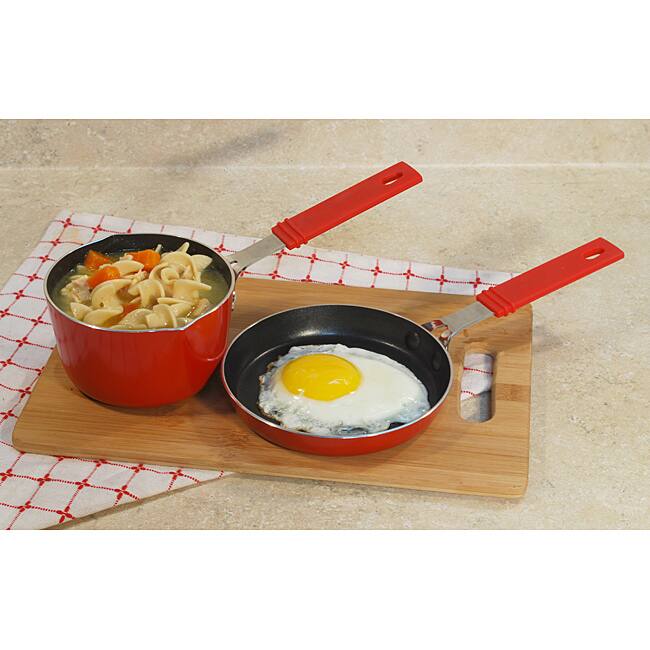 Mini saucepan 3/4QT and mini frypan set with non stick coating 5 1/2"