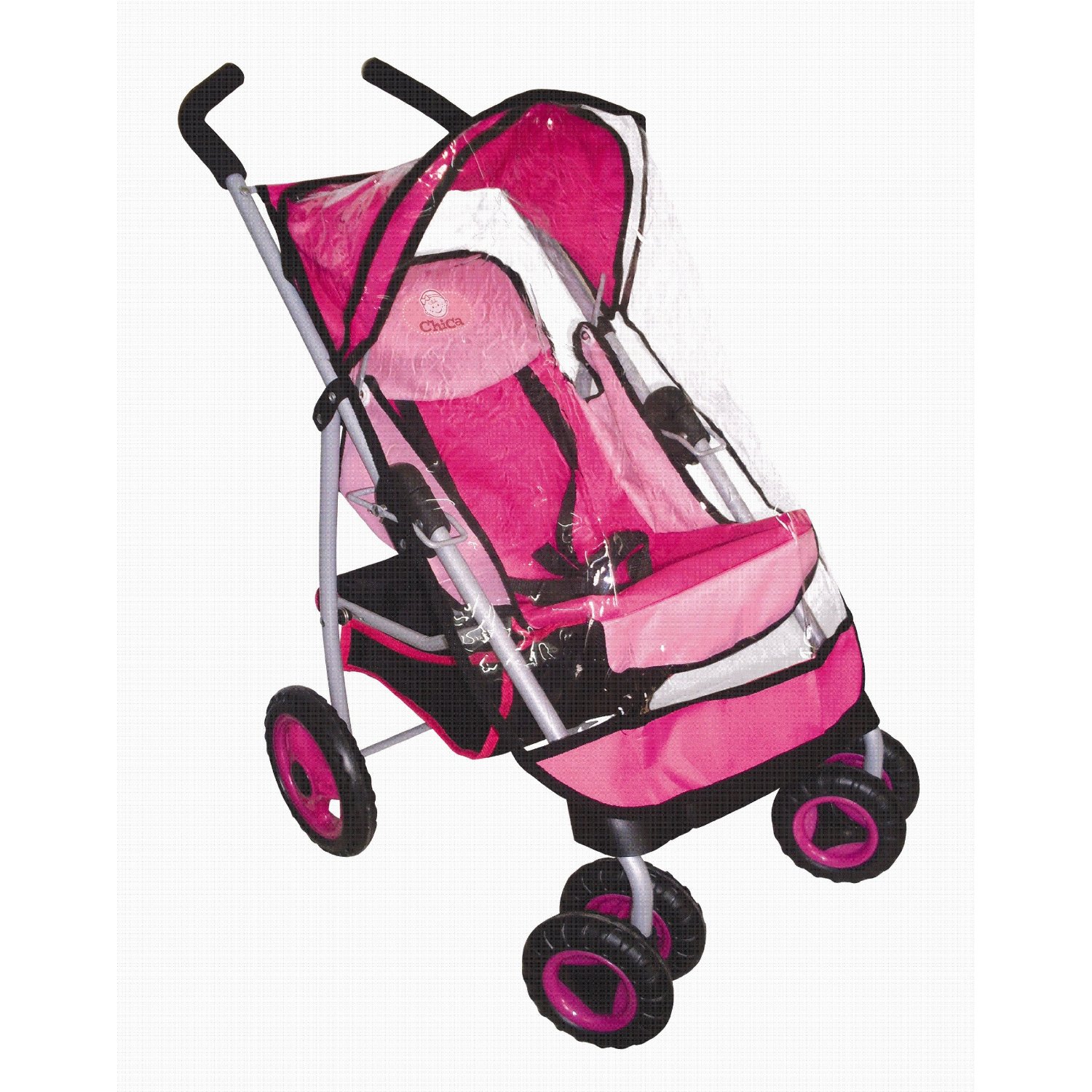 Swivel Wheel Doll Stroller With Rain Cover - 13980183 - Overstock.com ...