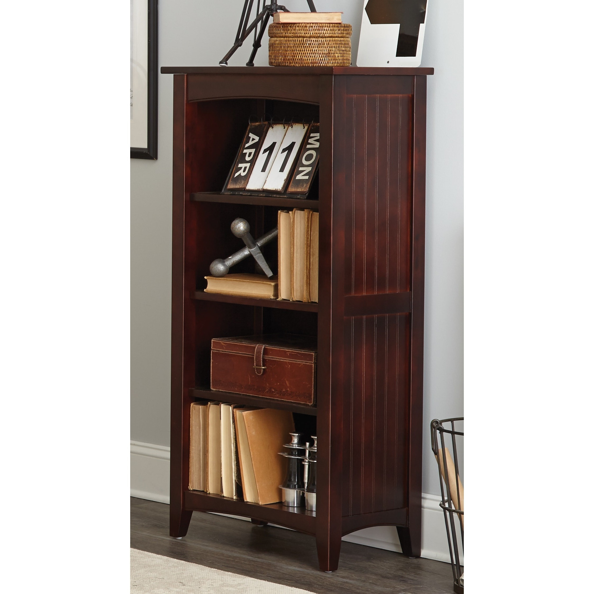 Shop Copper Grove Ettrick 48inch Charcoal Grey Wood Bookcase Free