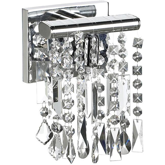 1 Light Chrome Crystal Wall Sconce 6"