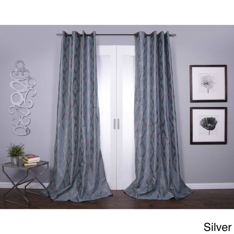 Lambrequin Zarya Grommet Flocked Curtain Panel
