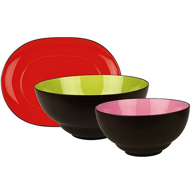 Waechtersbach Duo Hostess 3-piece Serving Bowls & Platter Set