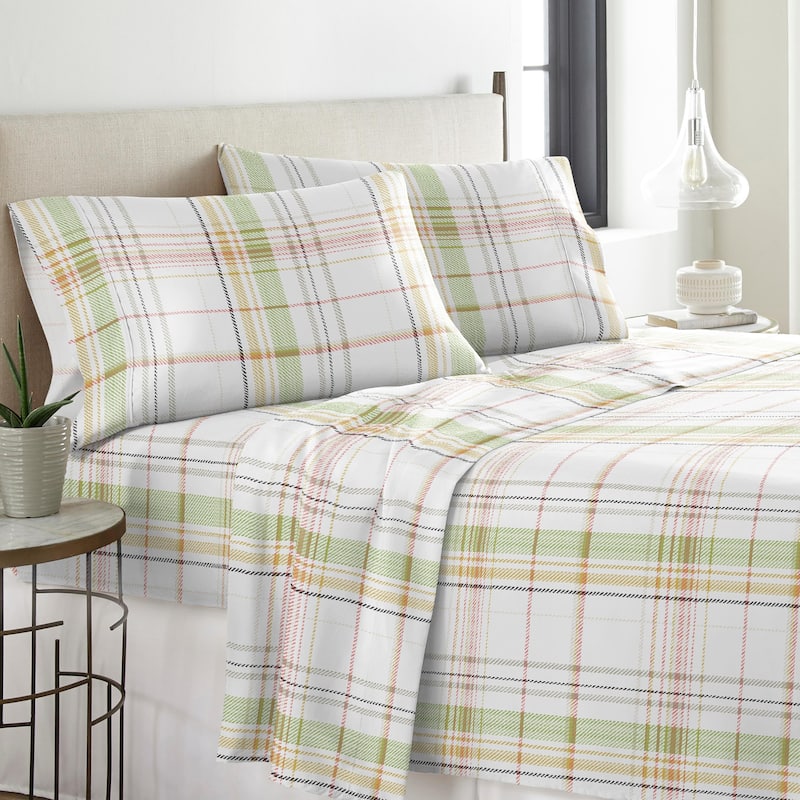 Solid or Print Cotton Heavyweight Flannel Bed Sheet Set