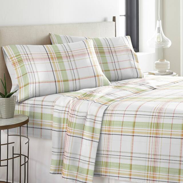 Solid or Print Cotton Heavyweight Flannel Bed Sheet Set