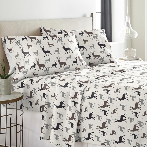 Solid or Print Cotton Heavyweight Flannel Bed Sheet Set On Sale Bed Bath Beyond 6362355