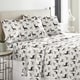 preview thumbnail 4 of 24, Solid or Print Cotton Heavyweight Flannel Bed Sheet Set Autumn Deer - Animal Print/Striped - 3 Piece - Twin