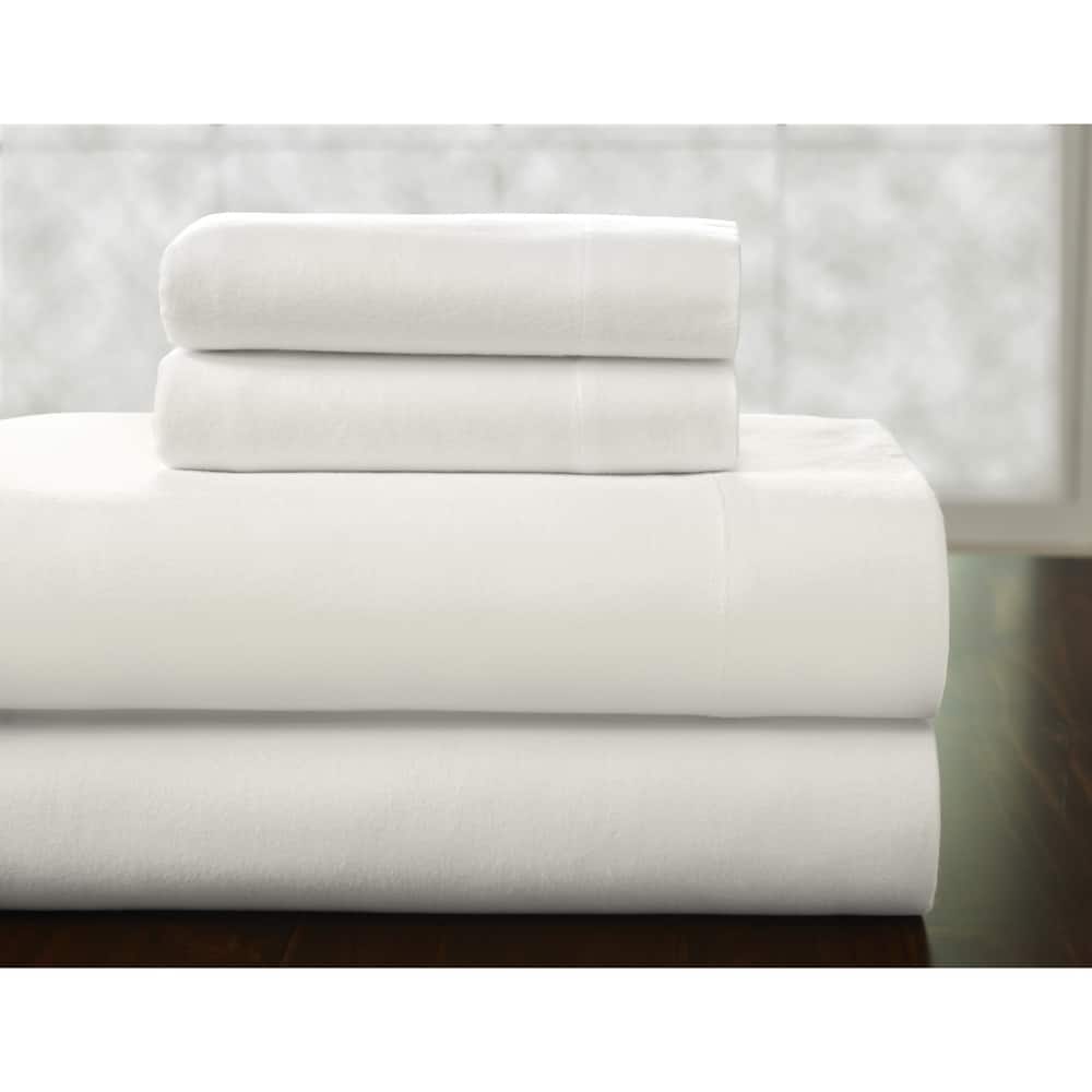 Solid or Print Cotton Heavyweight Flannel Bed Sheet Set