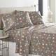 preview thumbnail 12 of 24, Solid or Print Cotton Heavyweight Flannel Bed Sheet Set Snow Flakes Tan - Nature/Striped - 3 Piece - Twin Xl