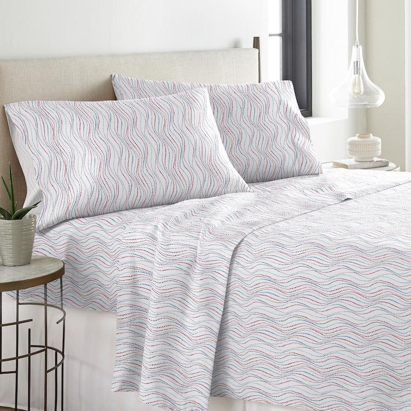 Solid or Print Cotton Heavyweight Flannel Bed Sheet Set - Metro - Striped - 3 Piece - Twin