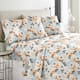 Solid or Print Cotton Heavyweight Flannel Bed Sheet Set - Winter Breeze - Nature/Striped - 3 Piece - Twin Xl
