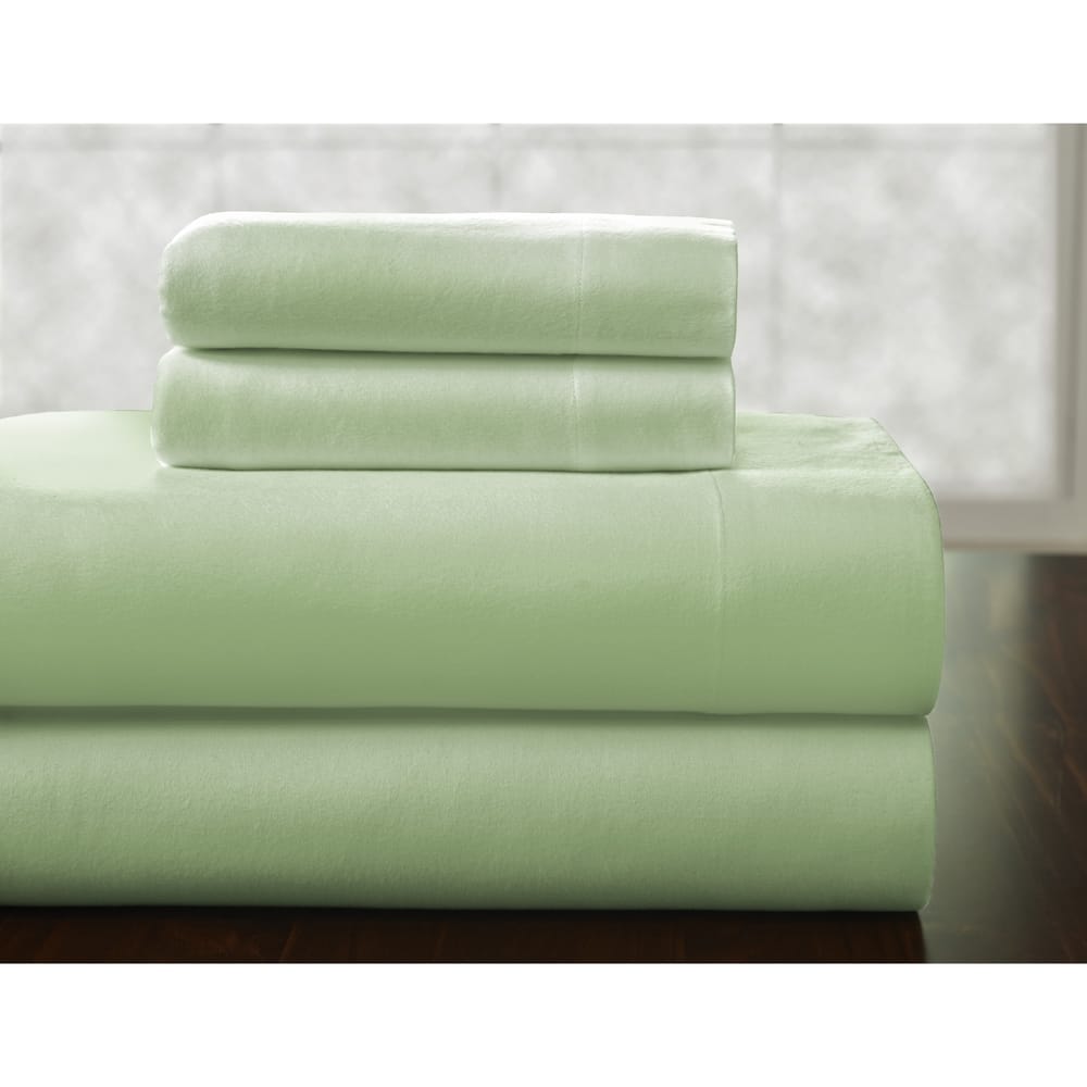Solid or Print Cotton Heavyweight Flannel Bed Sheet Set