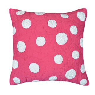 Cottage Home Laila Hot Pink Dot Cotton 16 Inch Throw Pillow