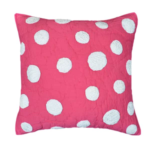 slide 1 of 1, Cottage Home Laila Hot Pink Dot Cotton 16 Inch Throw Pillow