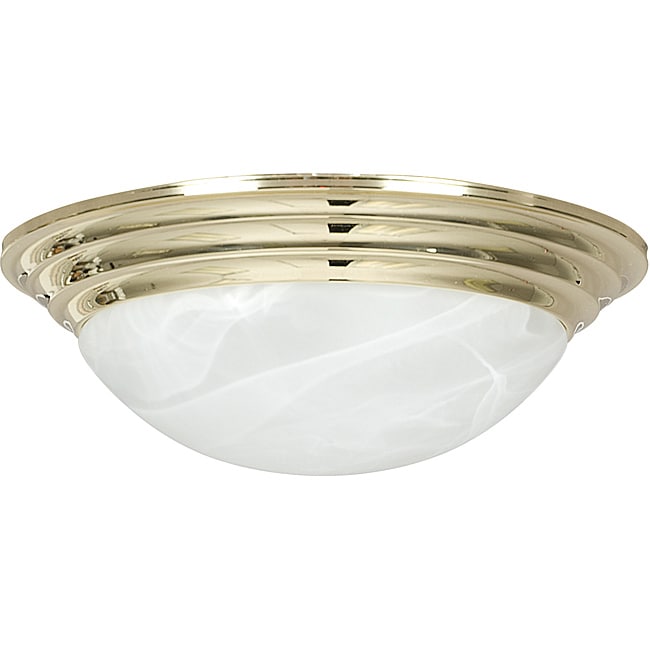 Polished Brass Two Light Flush Mount