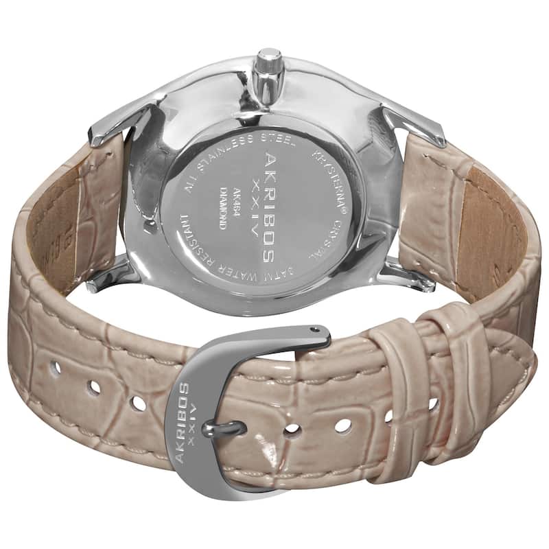 Akribos XXIV Women's Diamond Grey Brilliance Swiss Quartz Strap Watch