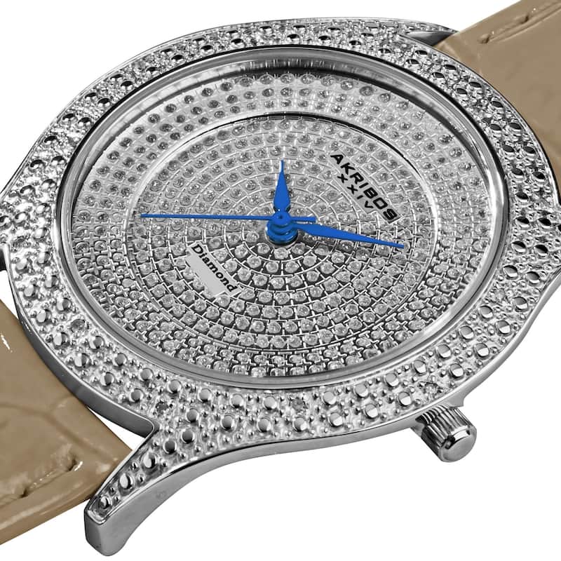Akribos XXIV Women's Diamond Grey Brilliance Swiss Quartz Strap Watch