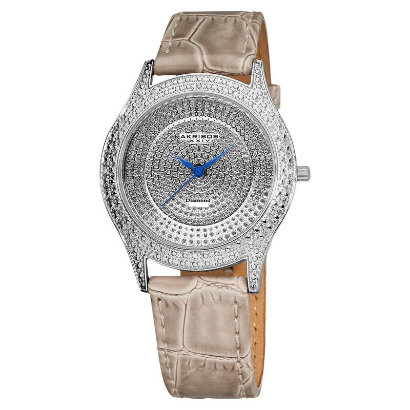 Akribos XXIV Women's Diamond Grey Brilliance Swiss Quartz Strap Watch
