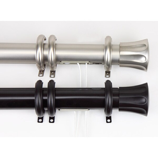 Instyledesign Flare Decorative Traverse Rod With Rings Center Instyledesign Flare Decorative Traverse Rod With Rings Center Open
