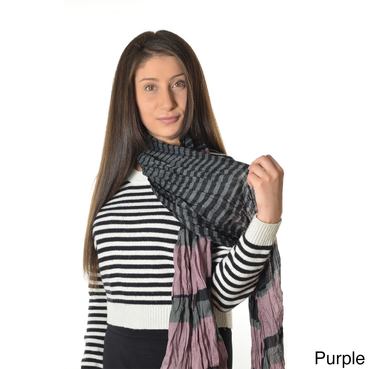 La77 Multi color Striped 73 inch Scarf