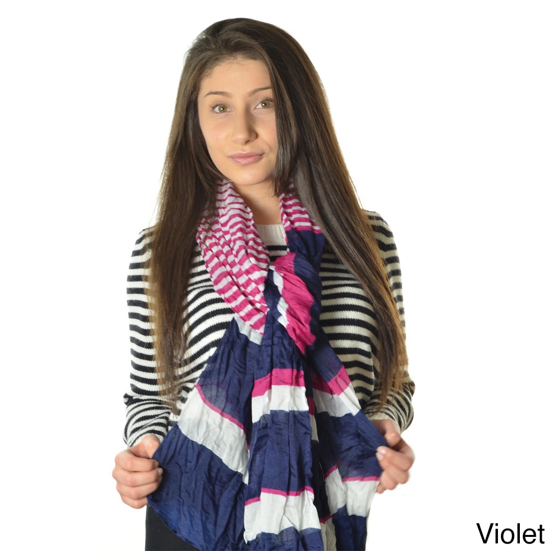 La77 Multi color Striped 73 inch Scarf