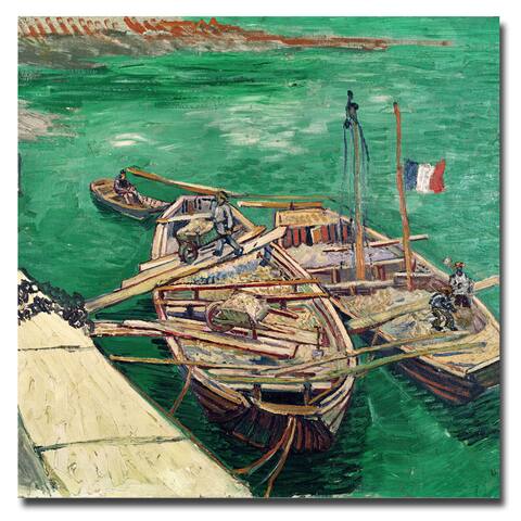 Vincent van Gogh, 'Landing Stage with Boats, 1888' Canvas
