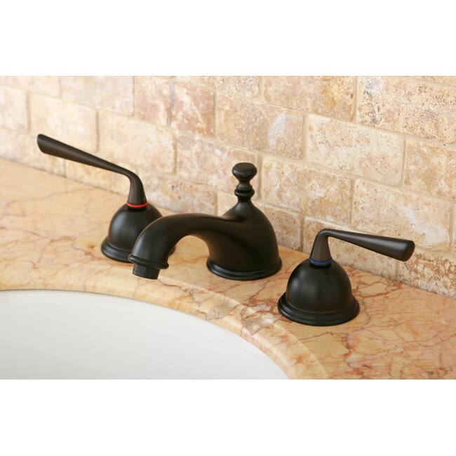 Oil-Rubbed-Bronze Double-Handle Widespread Bathroom Faucet