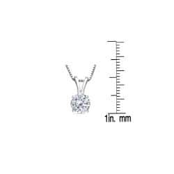 Auriya 1 1/4 carat TDW Round Solitaire Diamond Necklace 14k Gold (H-I, I1-I2)