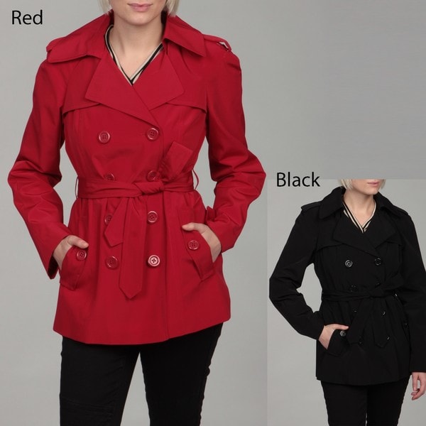 London Fog Women's Double-breasted Belted Trench Coat - Free Shipping ...