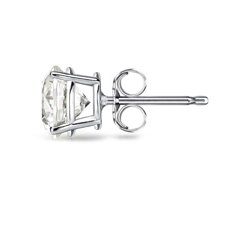 14k Gold 1/2ct TDW Round Diamond Solitaire Stud Earrings by Auriya (H-I, VS1-VS2)