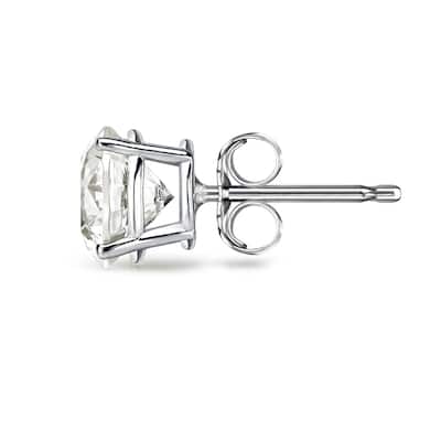 14k Gold 1/2ct TDW Round Diamond Solitaire Stud Earrings by Auriya (H-I, VS1-VS2)