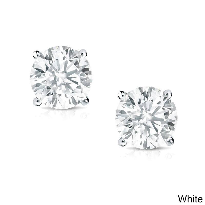 14k Gold 1/2ct TDW Round Diamond Stud Earrings (E-F, VS1-VS2) - White