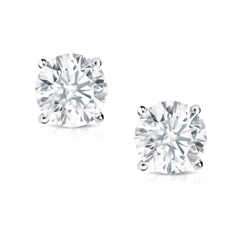 14k Gold 1/2ct TDW Round Diamond Stud Earrings (E-F, VS1-VS2)