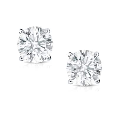 14k Gold 1/2ct TDW Round Diamond Stud Earrings (E-F, VS1-VS2)