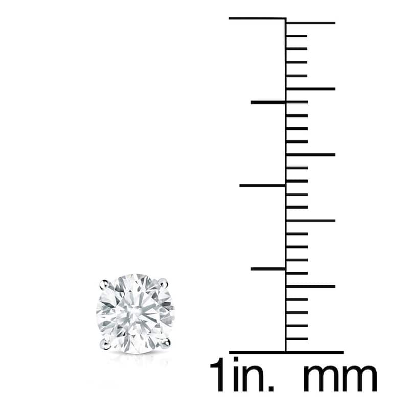 14k Gold 1/2ct TDW Round Diamond Stud Earrings (E-F, VS1-VS2)