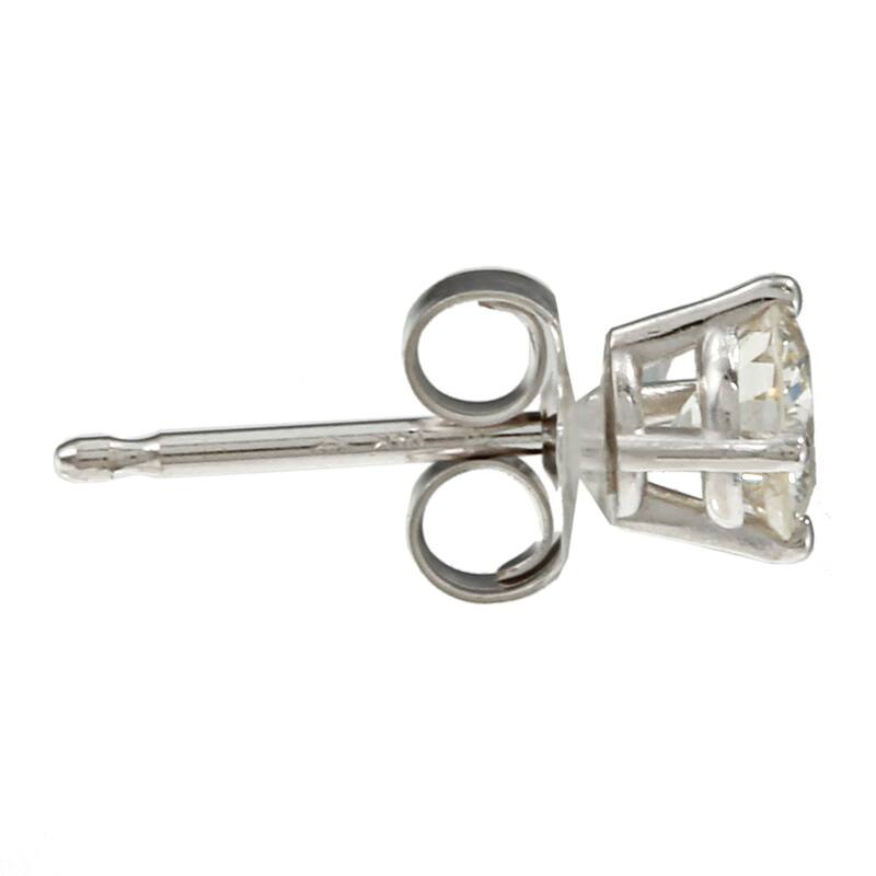 14k Gold 1/2ct TDW Round Hearts & Arrows Diamond Stud Earrings by Auriya (J-K, SI1-SI2)