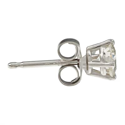 14k Gold 1/2ct TDW Round Hearts & Arrows Diamond Stud Earrings by Auriya (J-K, SI1-SI2)