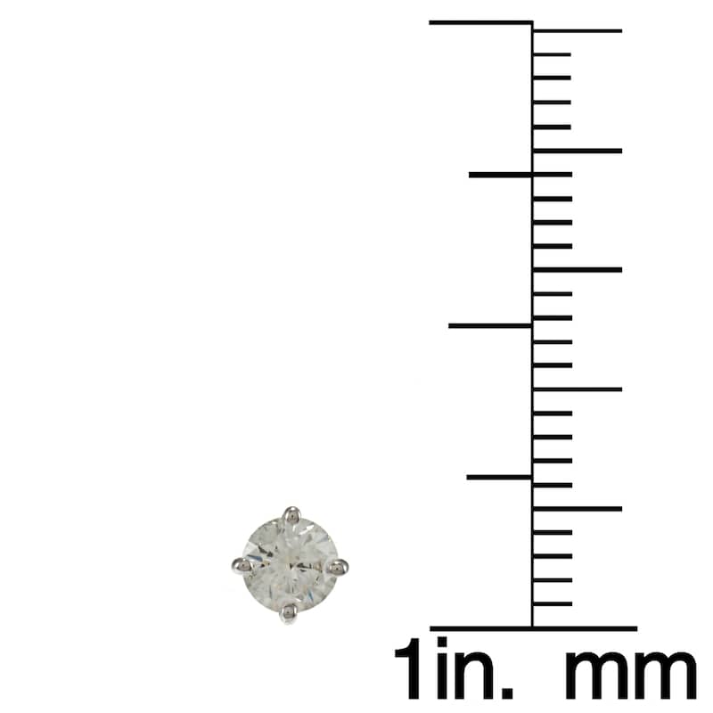 14k Gold 1/2ct TDW Round Hearts & Arrows Diamond Stud Earrings by Auriya (J-K, SI1-SI2)