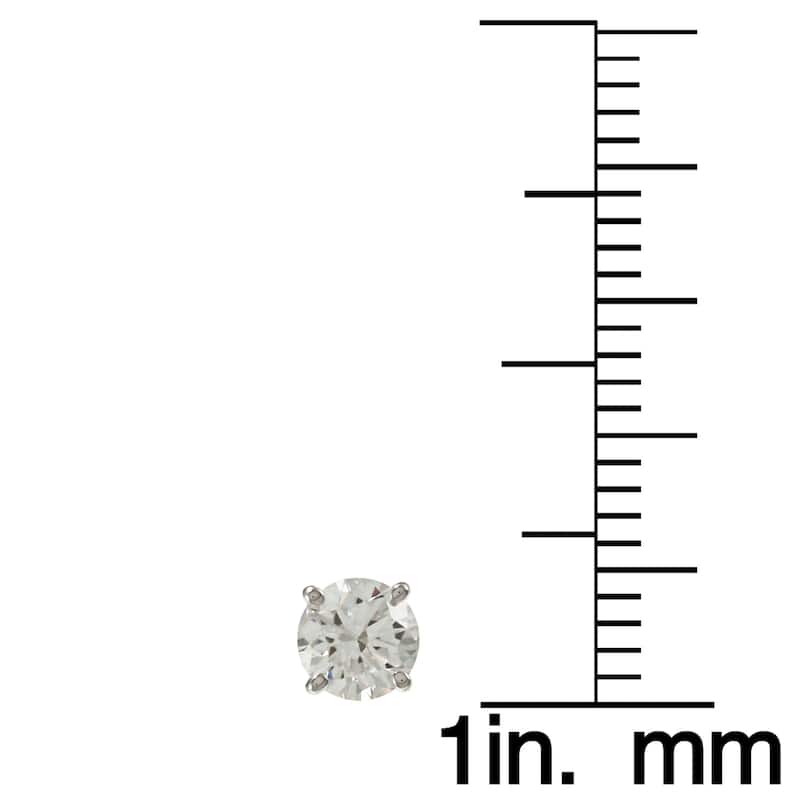 14k Gold 3/4ct TDW Round Hearts & Arrows Diamond Stud Earrings by Auriya (E-F, SI1-SI2)