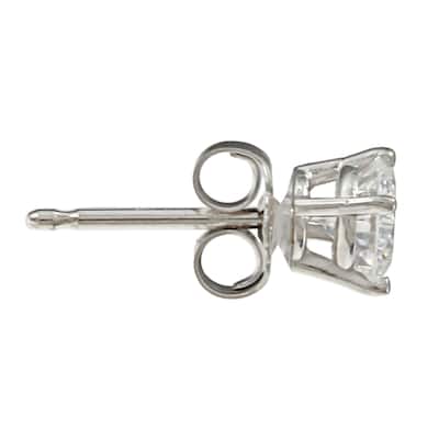 14k Gold 3/4ct TDW Round Hearts & Arrows Diamond Stud Earrings by Auriya (E-F, SI1-SI2)